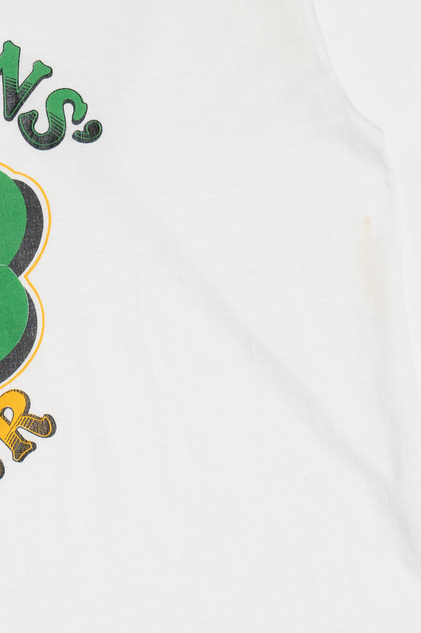 Vintage "Hibernians' Soccer" Four Leaf Clover Leprechaun Long Sleeve T-Shirt (1980s)