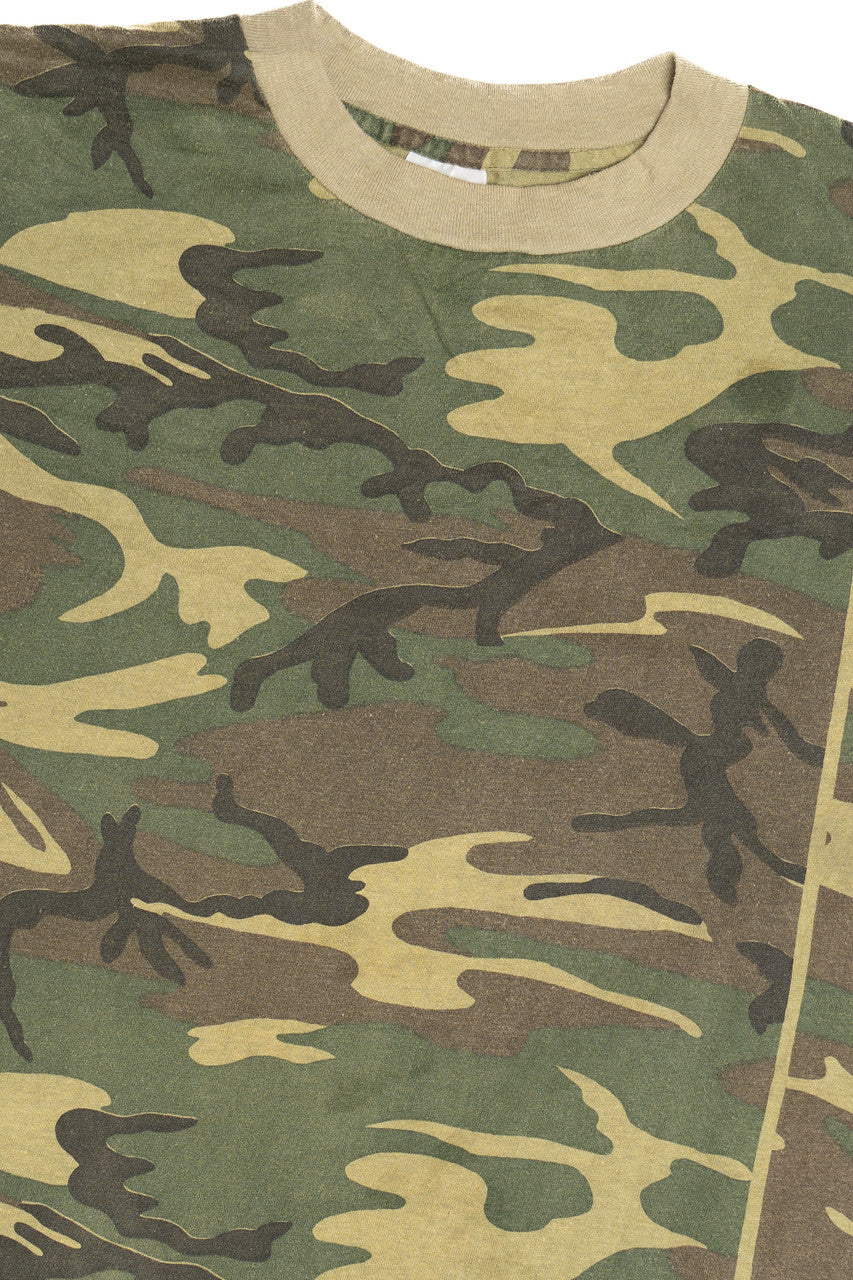 Vintage Camouflage Army Green Single Stitch T-Shirt (1980s)
