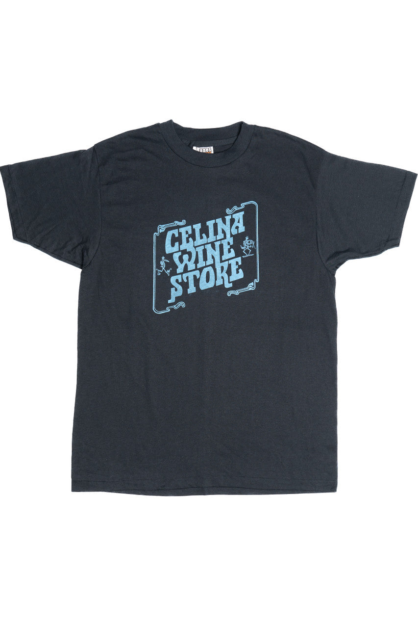 Vintage "Celina Wine Store" Paper Thin Hanes Fifty-Fifty T-Shirt (1980s)