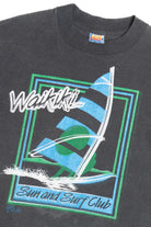Vintage Distressed "Waikiki Sun And Surf Club" Windsurfing Paper Thin T-Shirt (1980s)