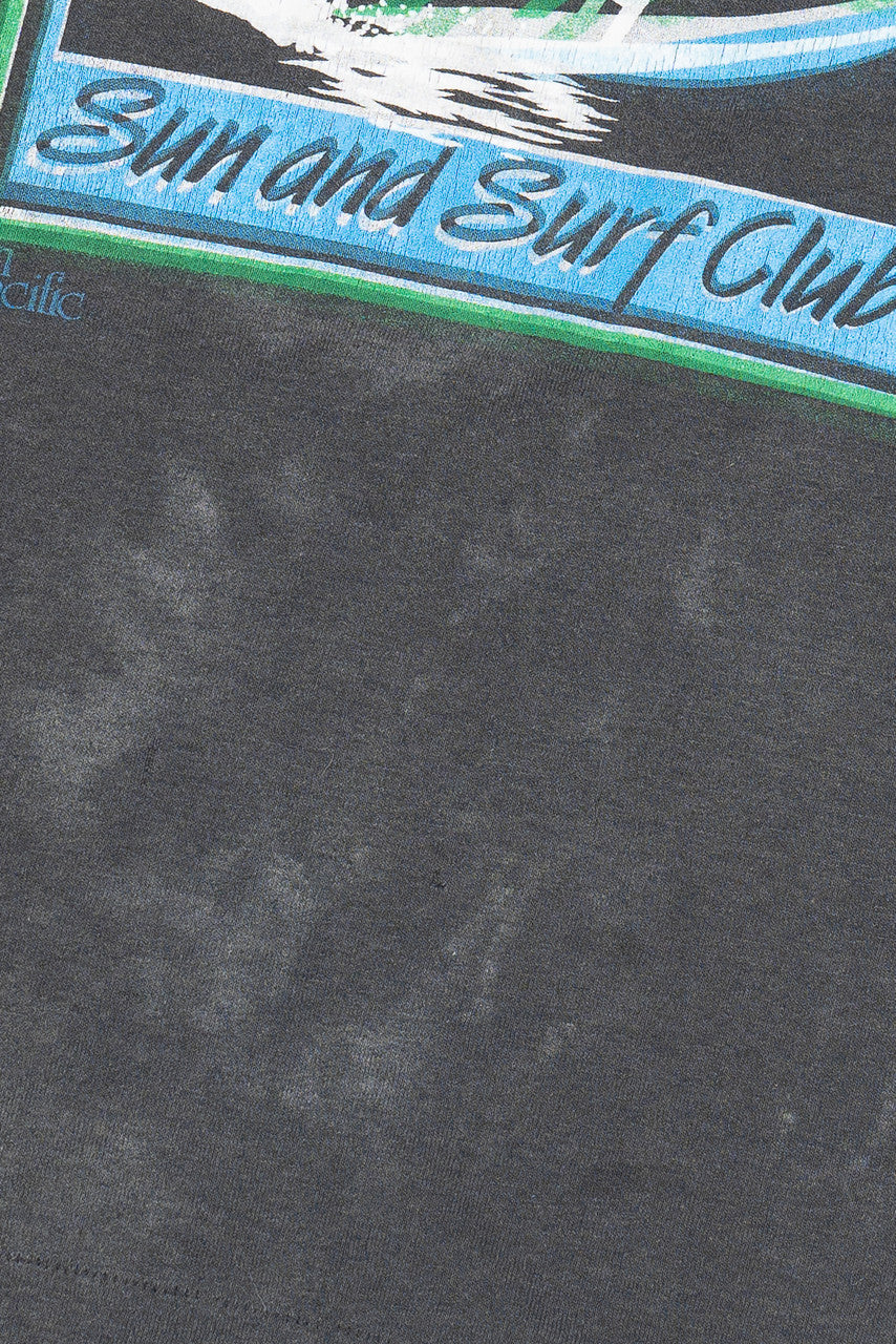 Vintage Distressed "Waikiki Sun And Surf Club" Windsurfing Paper Thin T-Shirt (1980s)