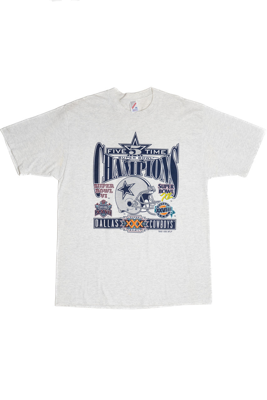 Vintage 1995 "Five Time Super Bowl Champions" Dallas Cowboys T-Shirt (1990s)