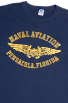 Vintage "Naval Aviation Pensacola, Florida" Navy Single Stitch T-Shirt (1980s)