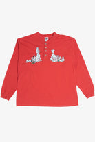 Vintage 101 Dalmatians Embroidered Long Sleeve Henley T-Shirt (1990s)