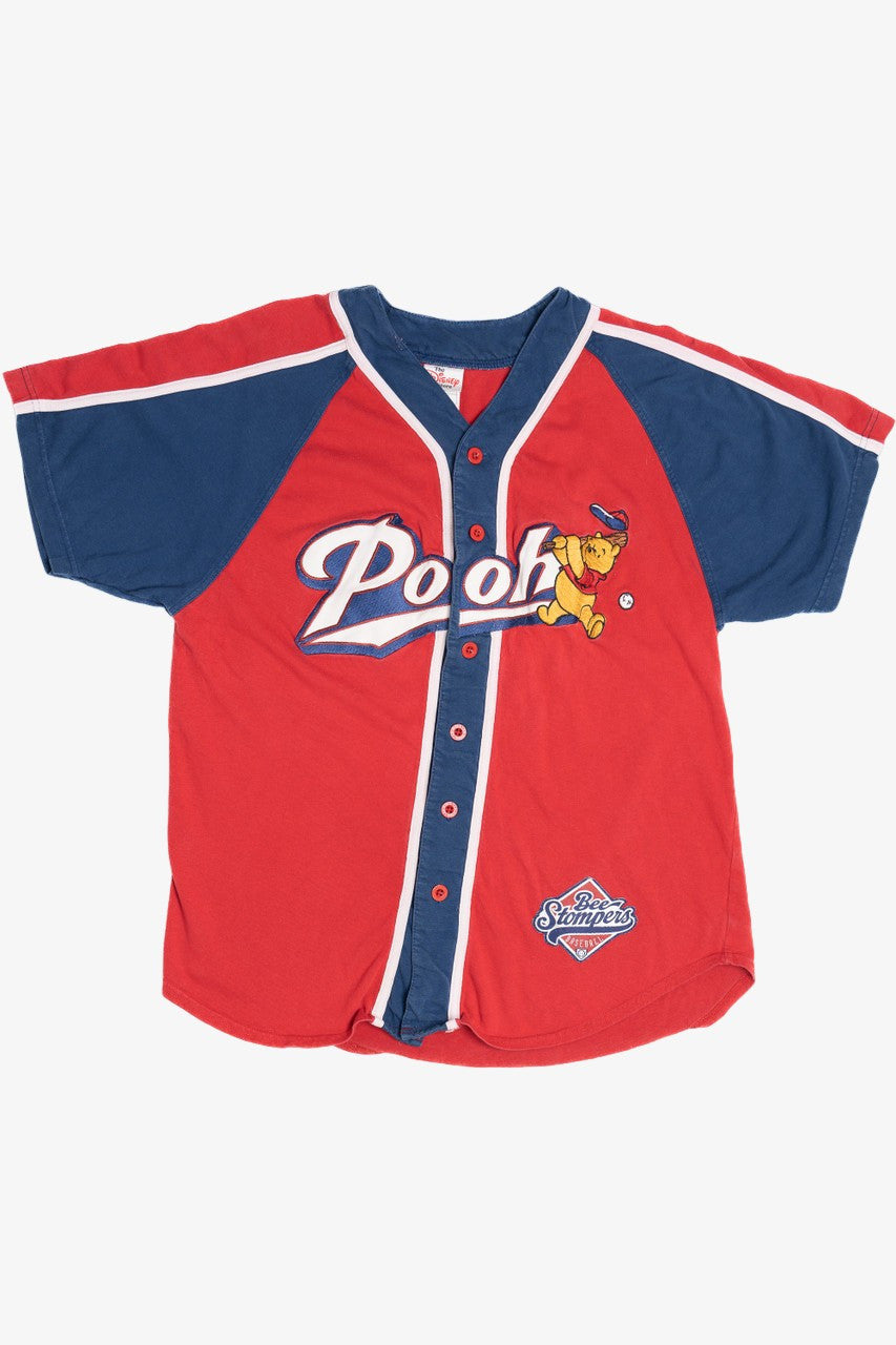 Vintage "Pooh" "Bee Stompers Baseball" Button Up Disney Store T-Shirt