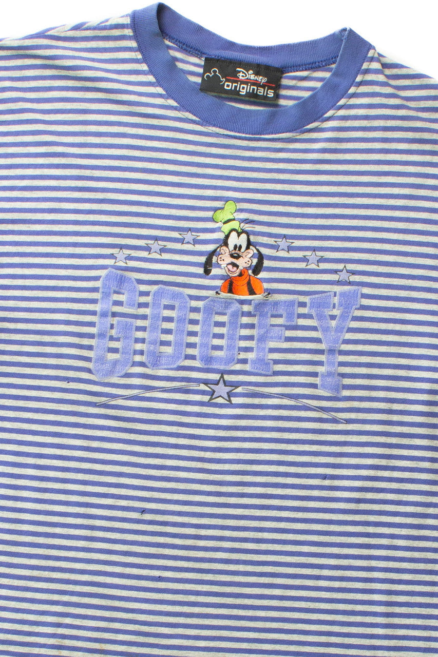 Vintage Disney Striped Goofy Single Stitch T-Shirt (1990s)