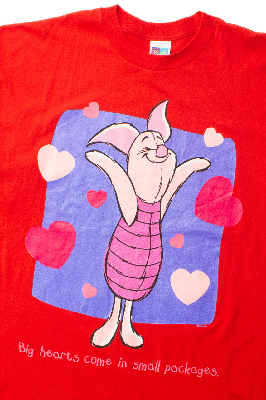 Vintage Big Hearts Come In Small Packages Piglet T-Shirt (1990s)