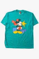 Vintage Teal Mickey Mouse Shapes T-Shirt (1990s)