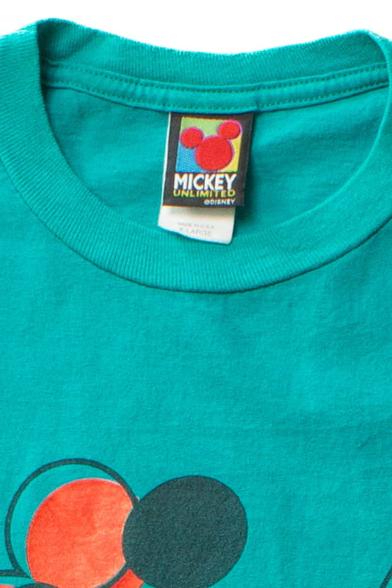 Vintage Teal Mickey Mouse Shapes T-Shirt (1990s)