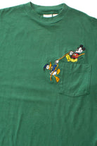 Vintage Embroidered Mickey & Donald Climbing Pocket T-Shirt (1990s)