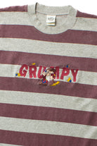 Vintage Striped Embroidered Grumpy Dwarf T-Shirt (1990s)