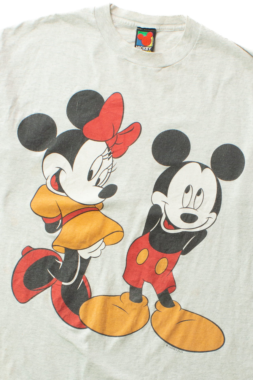 Vintage Bashful Mickey & Minnie Single Stitch T-Shirt (1990s)