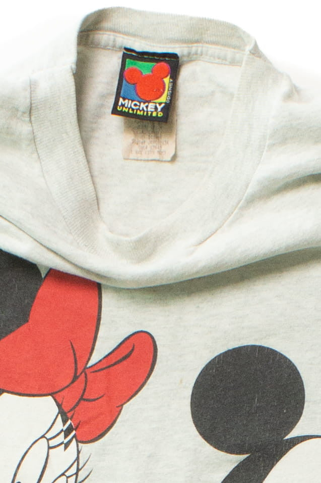 Vintage Bashful Mickey & Minnie Single Stitch T-Shirt (1990s)