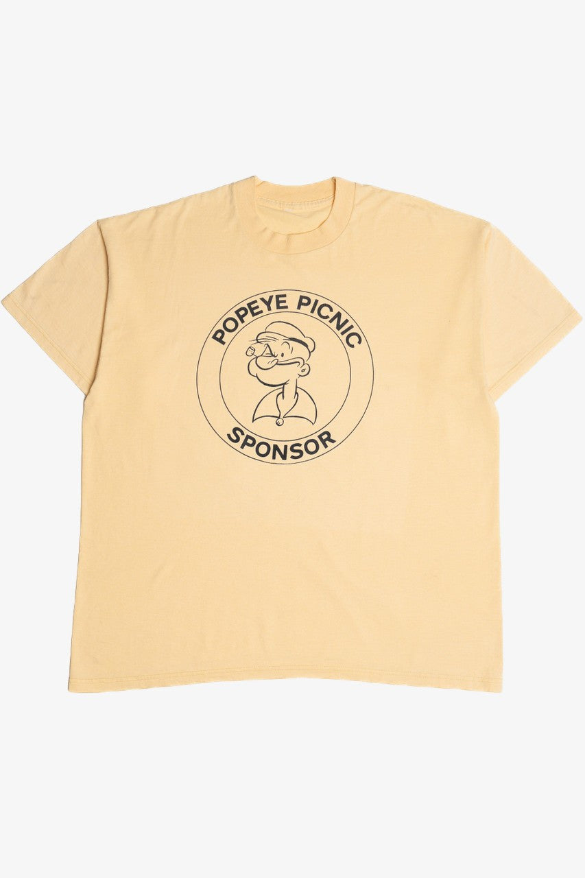 Vintage "Popeye Picnic Sponsor" Popeye Cartoon T-Shirt (1990s)