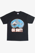Vintage Shark Attack Phrase Single Stitch Paper Thin T-Shirt (1990s)