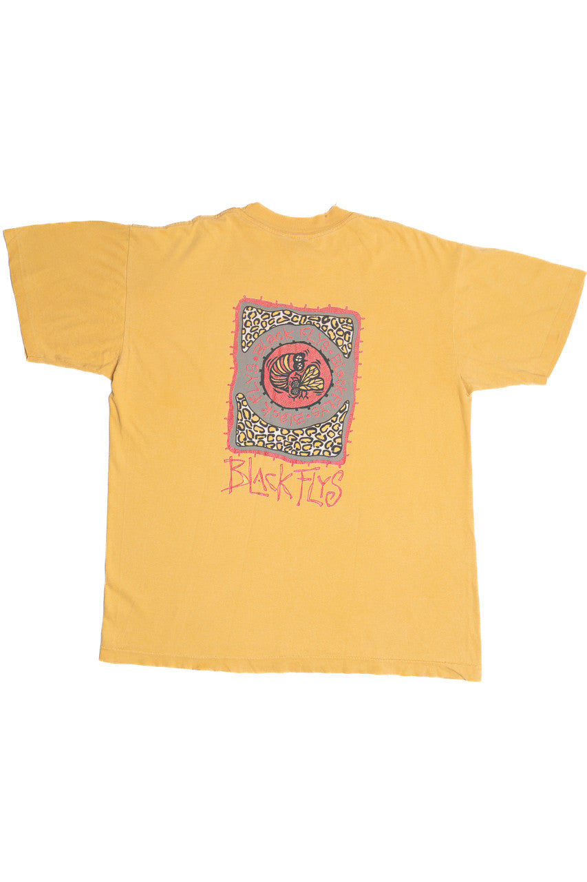 Vintage Distressed Black Flys Skate Eyewear Single Stitch T-Shirt (1990s)