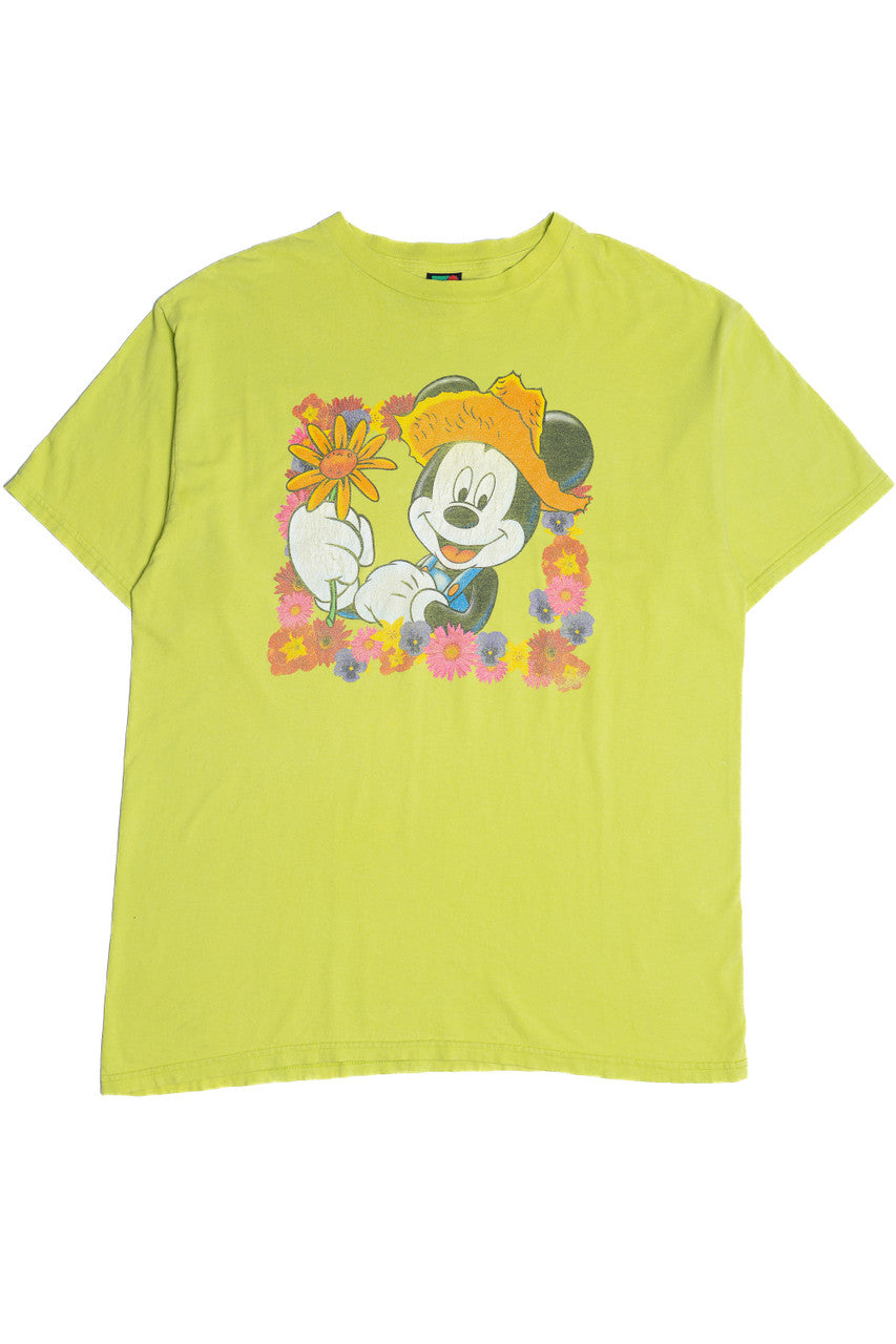 Vintage Mickey Mouse With Flowers And Straw Hat Mickey Unlimited T-Shirt (1990s)