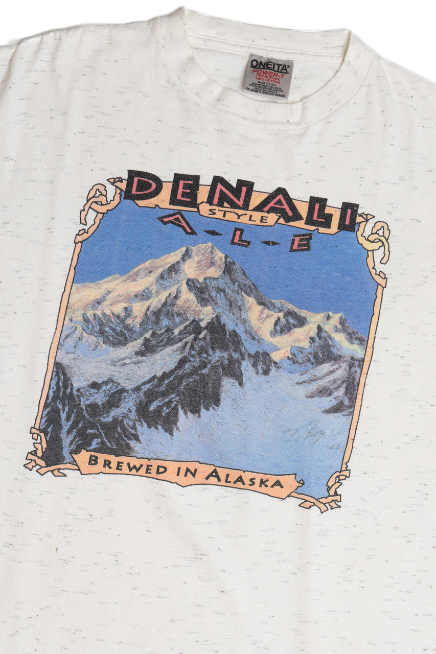 Vintage Denali Ale "Brewed In Alaska" Denali Mountain Single Stitch T-Shirt