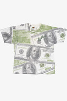 Vintage "Las Vegas" Hundred Dollar Bills Money All Over Print T-Shirt
