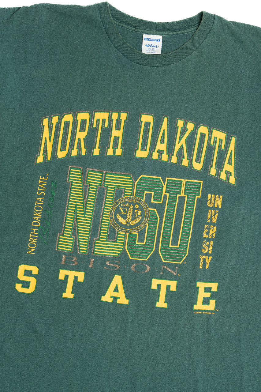 Vintage "North Dakota State University" NDSU Bison Embossed Single Stitch T-Shirt