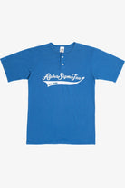 Vintage "Alpha Sigma Tau" Sorority Button Henley T-Shirt (1980s)