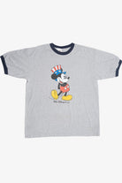 Vintage Patriotic Mickey Mouse Ringer Walt Disney World T-Shirt (1990s)