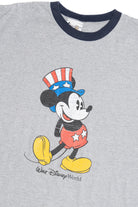 Vintage Patriotic Mickey Mouse Ringer Walt Disney World T-Shirt (1990s)