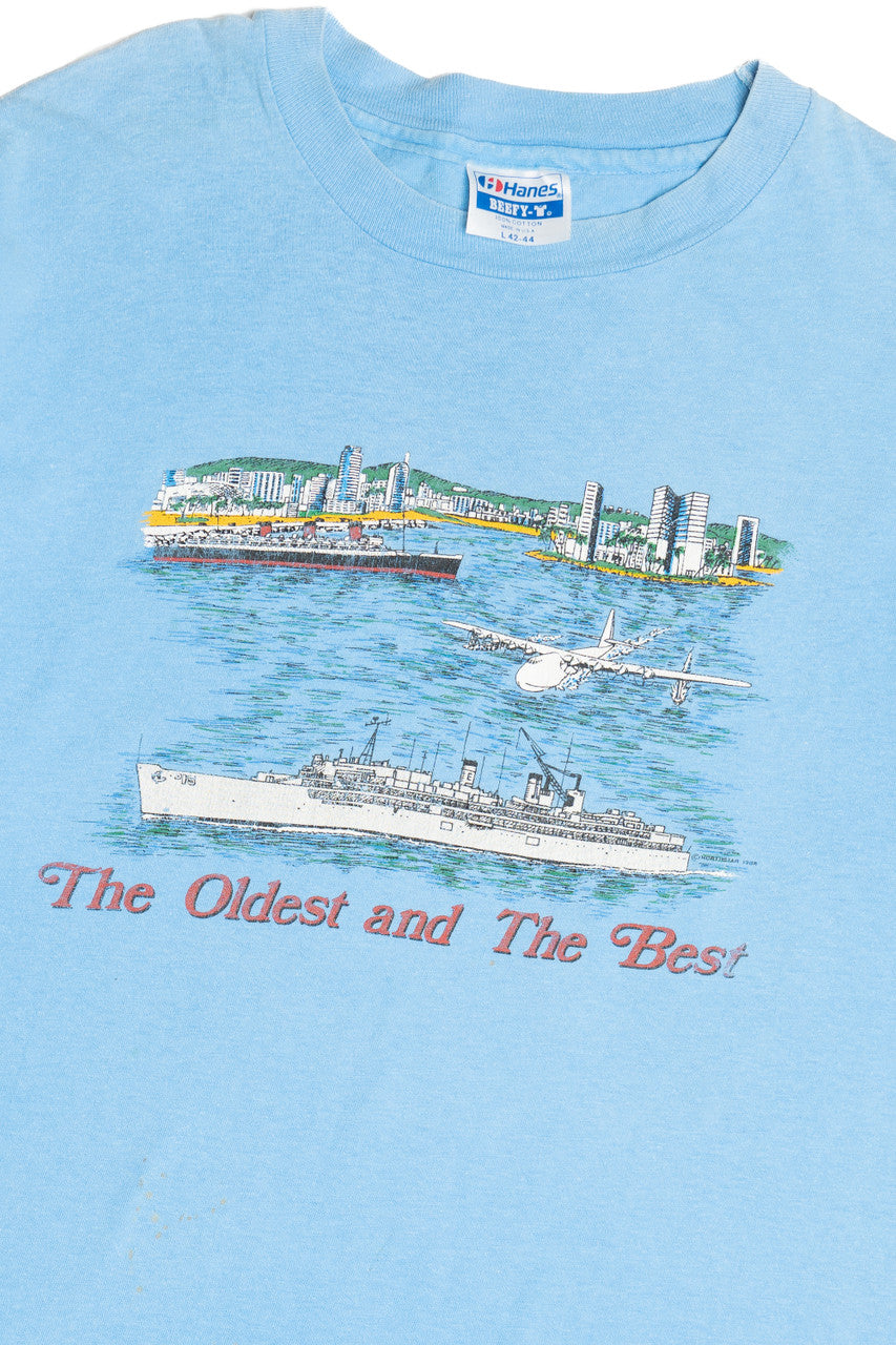 Vintage "The Oldest And The Best" Seaport Single Stitch T-Shirt (1980s)
