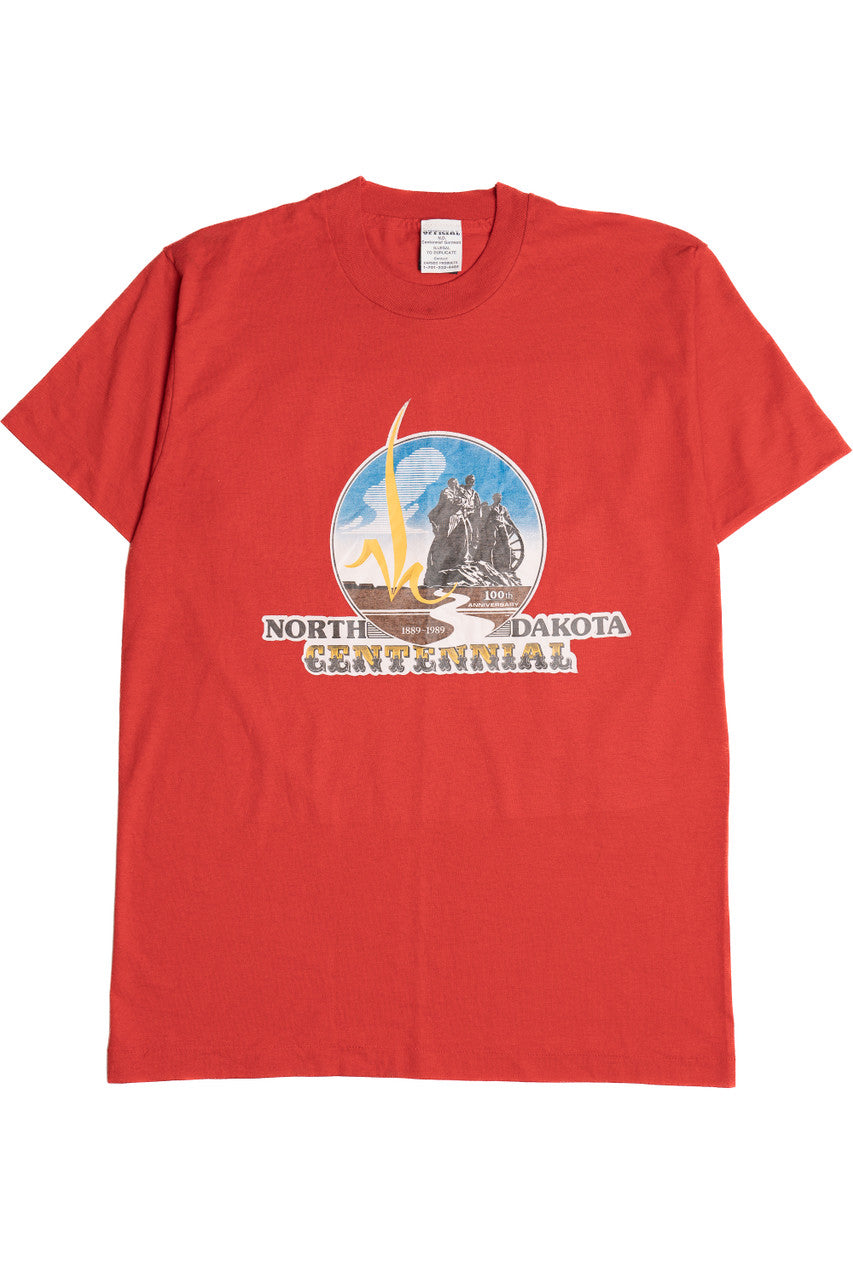 Vintage "North Dakota Centennial" Single Stitch T-Shirt (1980s)