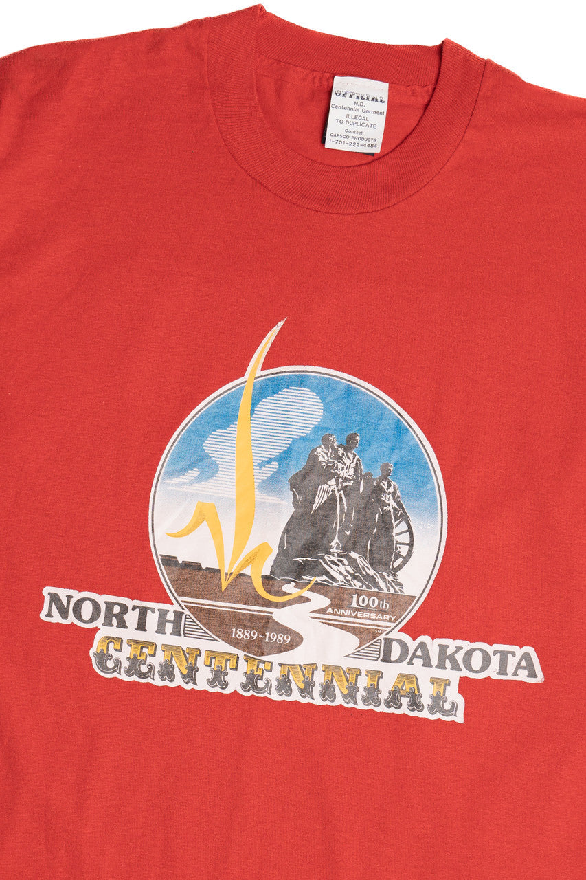 Vintage "North Dakota Centennial" Single Stitch T-Shirt (1980s)