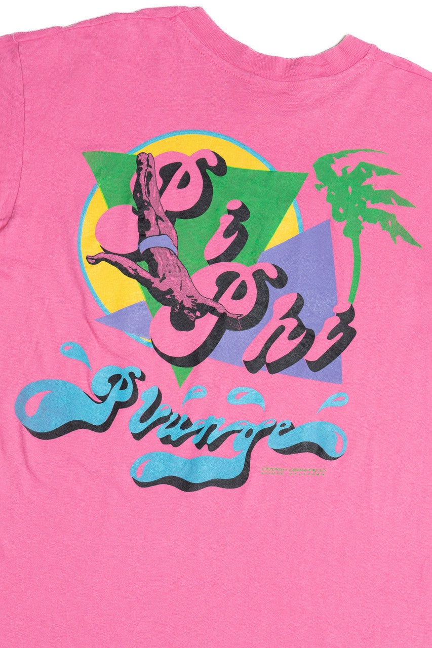 Vintage "Pi Phi Plunge" Sorority Single Stitch Unknown T-Shirt (1980s)