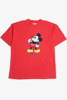 Vintage "Mickey" Embroidered Flocking The Disney Store T-Shirt (1990s)