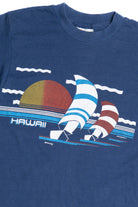 Vintage "Hawaii" Sunset Sailing Single Stitch T-Shirt (1980s)