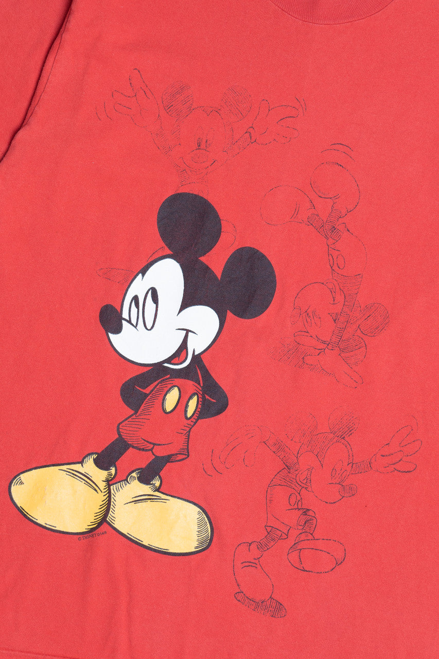 Vintage Mickey Mouse Shadow Cartwheel Single Stitch T-Shirt (1990s)