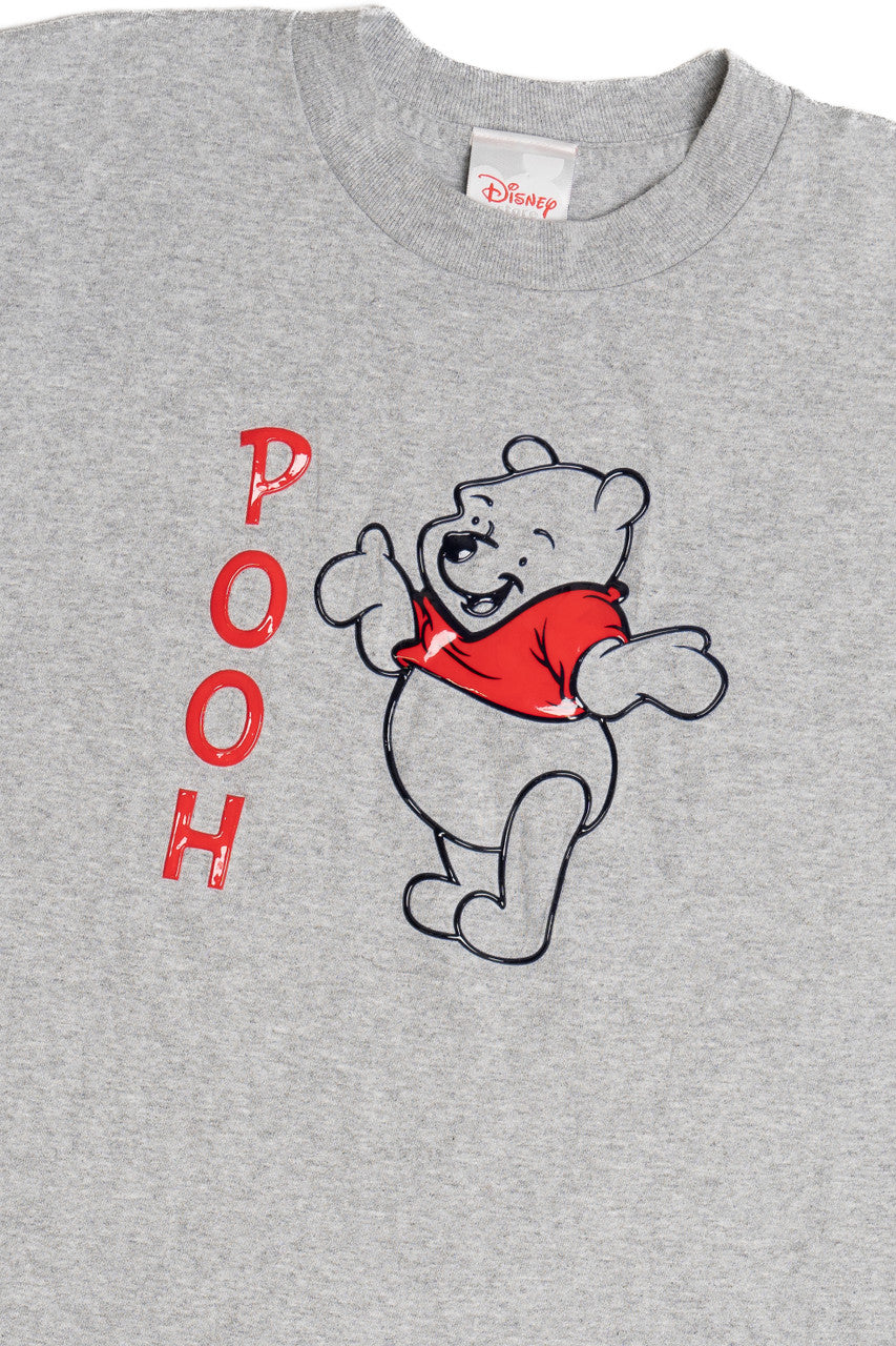 Vintage "Pooh" Spellout Plastic Lined Character Disney Store T-Shirt (2000s)