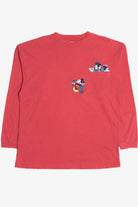 Vintage Mickey & Minnie Mouse Telephone Embroidered Pocket Long Sleeve The Disney Store T-Shirt (2000s)