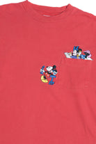 Vintage Mickey & Minnie Mouse Telephone Embroidered Pocket Long Sleeve The Disney Store T-Shirt (2000s)