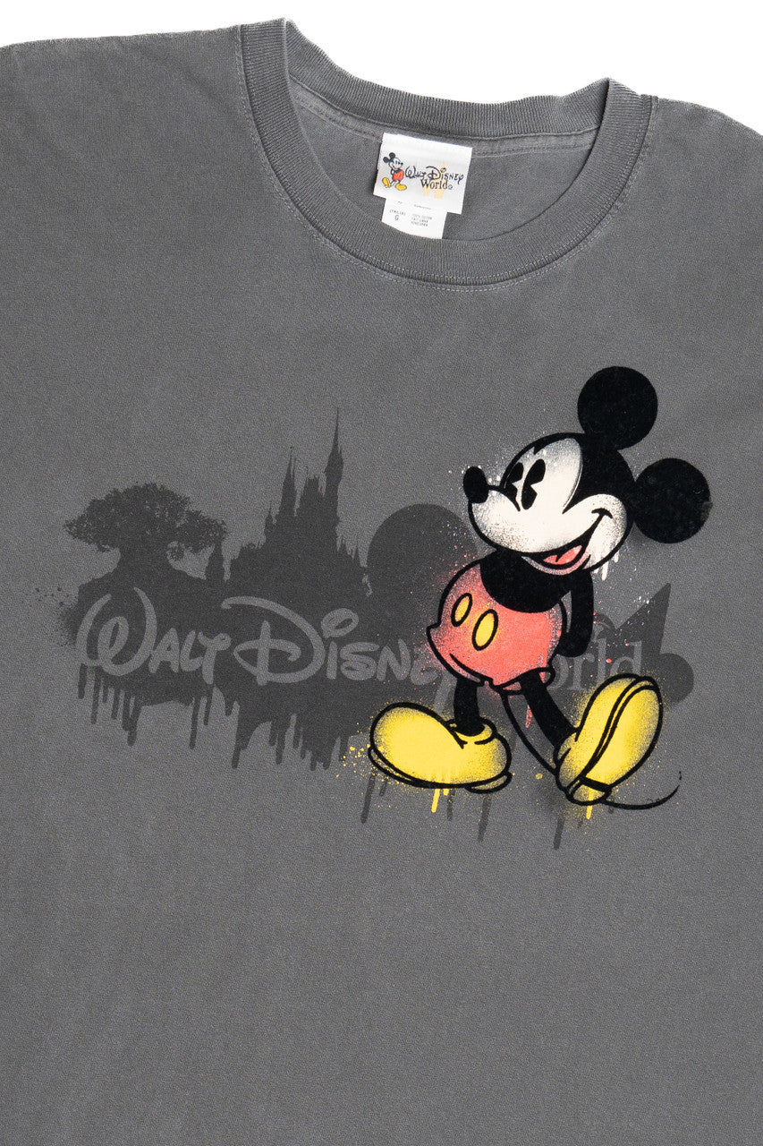Vintage "Walt Disney World" Mickey Mouse Velvet Detail T-Shirt (2000s)