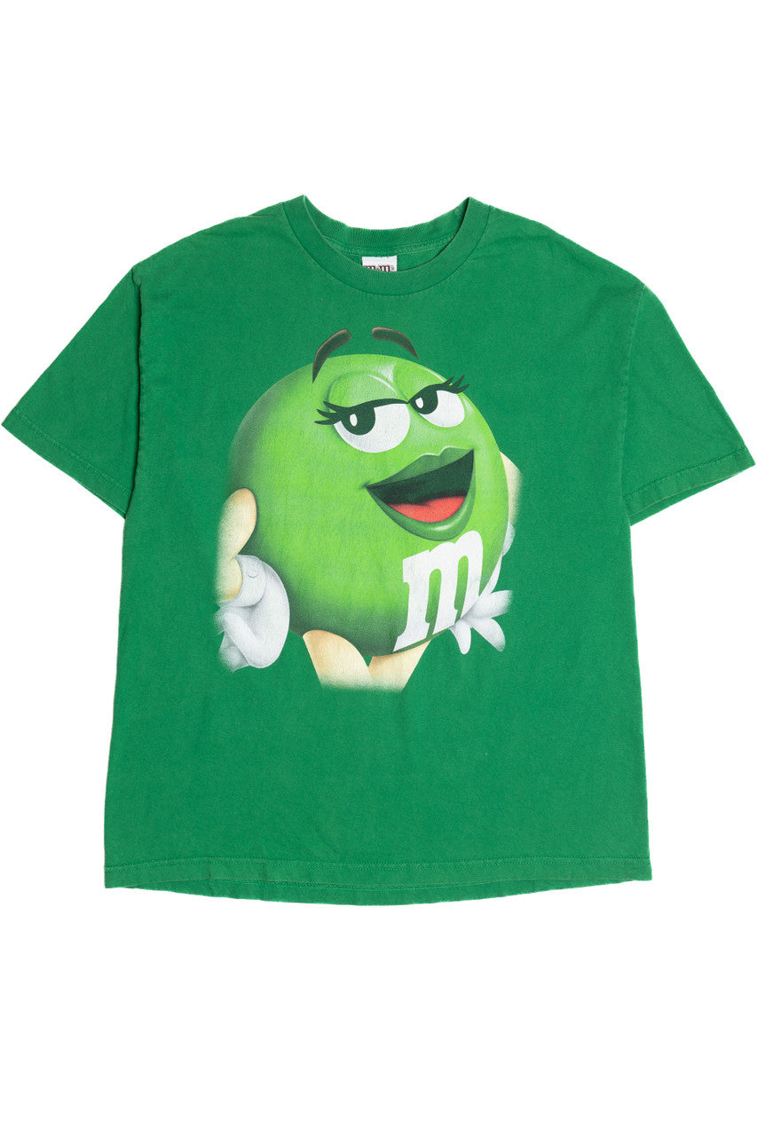 Green M&M Big Face M&Ms Brand T-Shirt