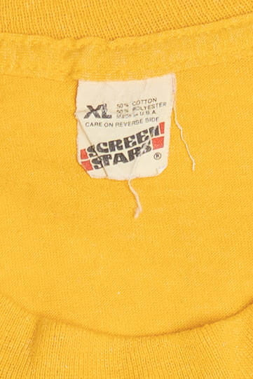 Vintage "Pluck The Hawks" Sports Rivalry Paper Thin Single Stitch T-Shirt (1980s)