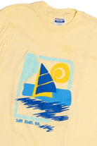 Vintage "San Juan, P.R." Sunset Sailing Embossed Print Single Stitch T-Shirt (1980s)