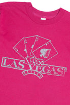 Vintage "Las Vegas Nevada" Silver Embossed Print Single Stitch T-Shirt (1980s)