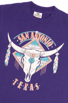 Vintage "San Antonio Texas" Western Bull Skull Single Stitch Paper Thin T-Shirt (1980s)