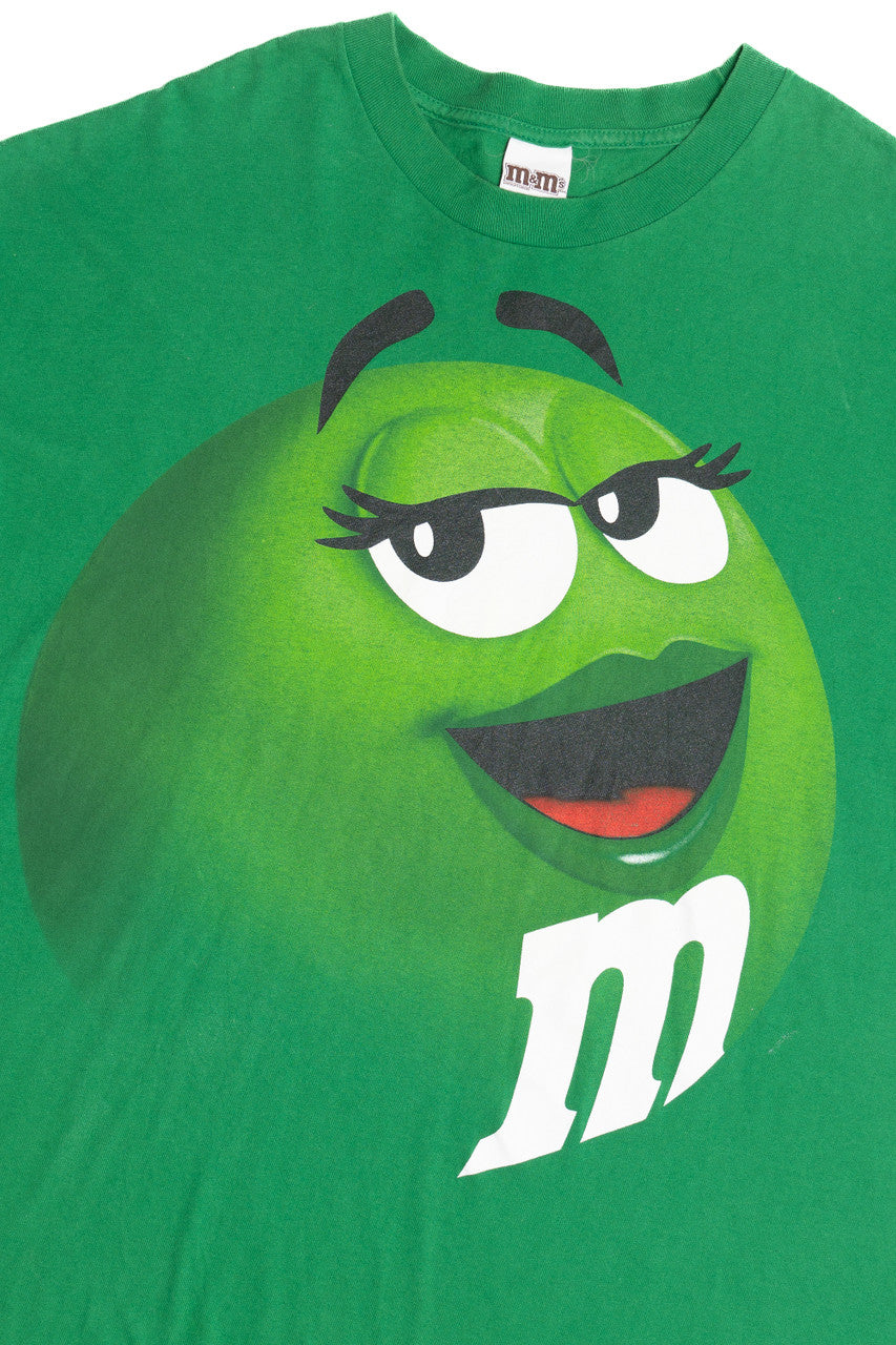 Green M&M Big Face M&Ms Brand T-Shirt 11773