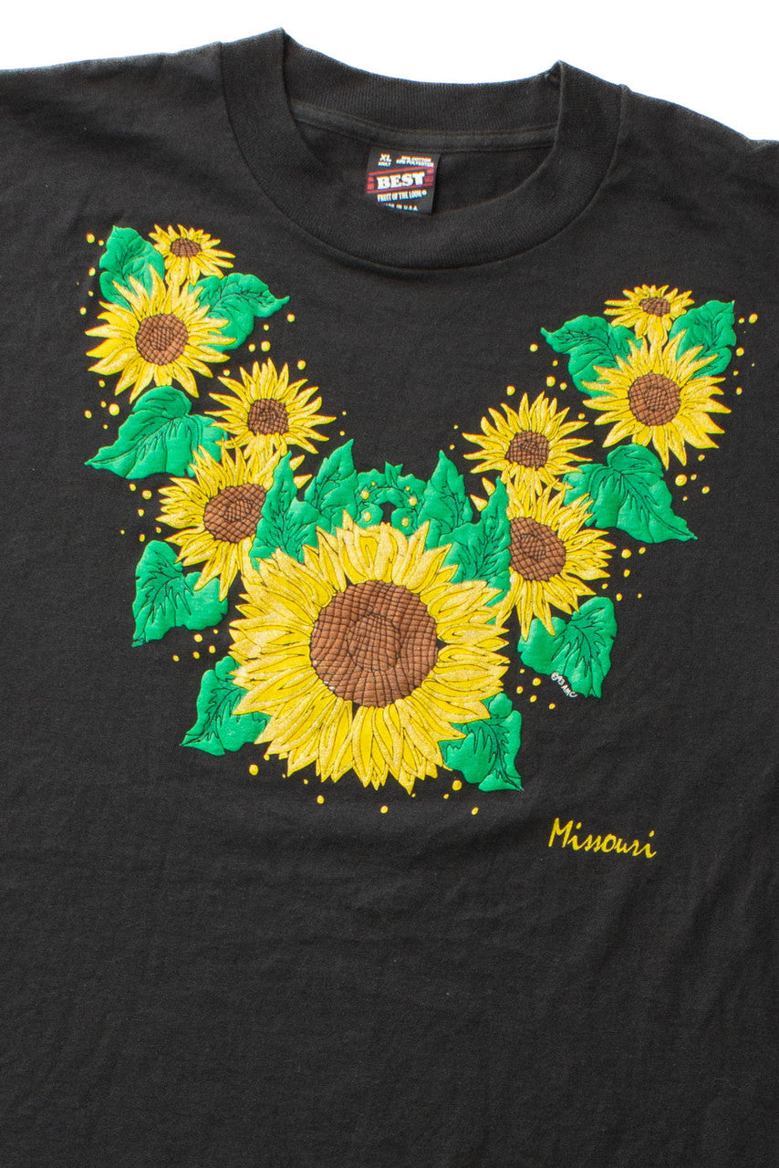 Vintage Missouri Sunflowers Single Stitch T-Shirt (1990s)