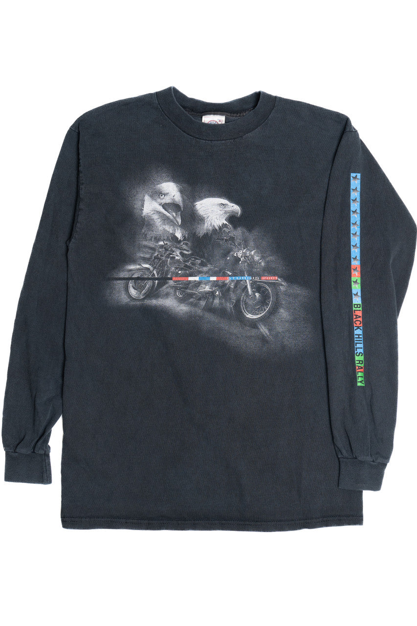 Vintage "Sturgis 2001" Black Hills Rally Sleeve Spellout Long Sleeve T-Shirt (2000s)