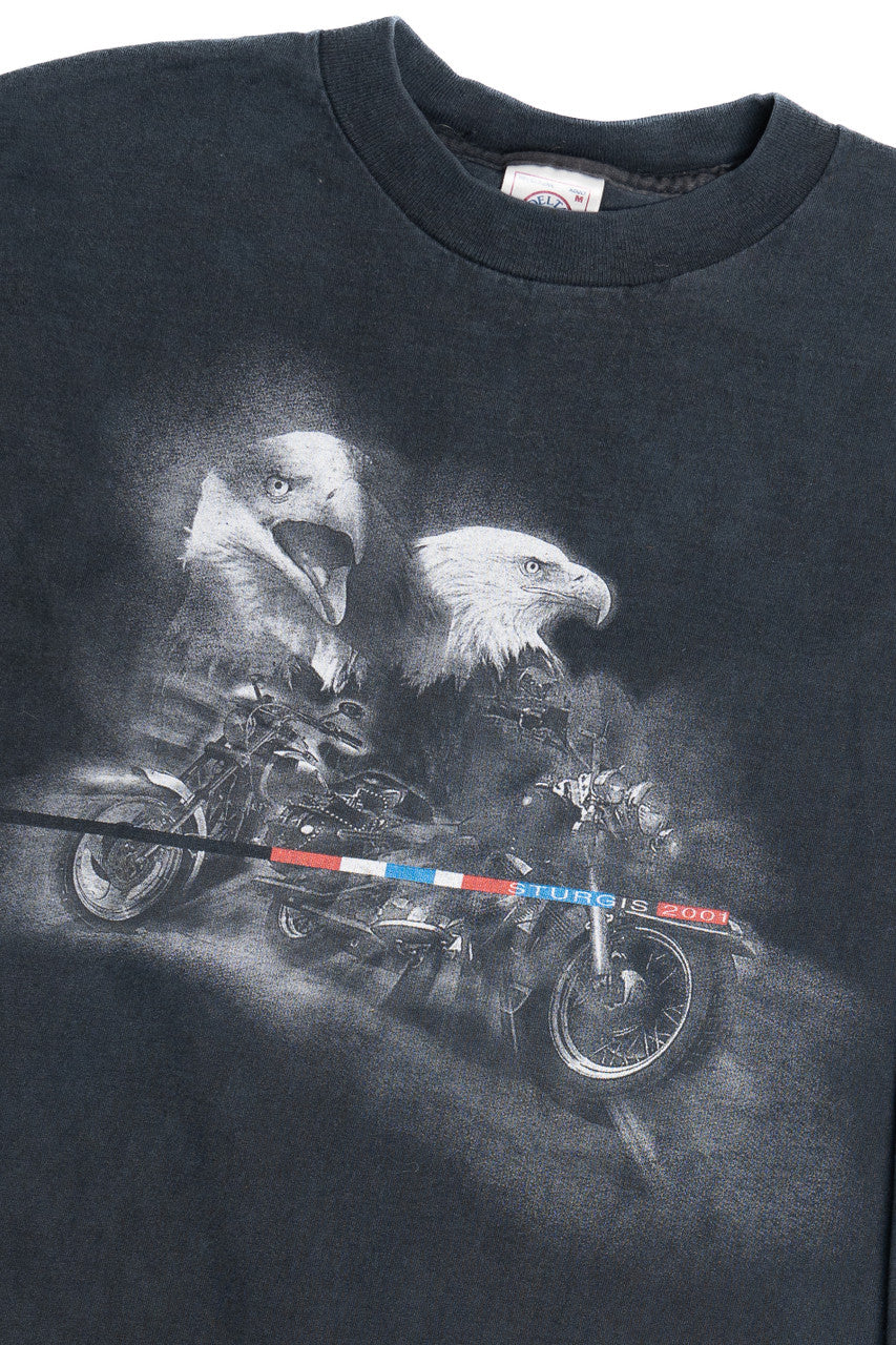 Vintage "Sturgis 2001" Black Hills Rally Sleeve Spellout Long Sleeve T-Shirt (2000s)