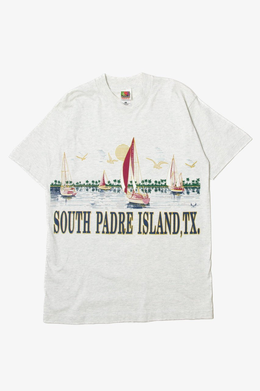 White "South Park Island, TX" with Sailboats T-Shirt