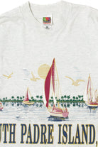 White "South Park Island, TX" with Sailboats T-Shirt