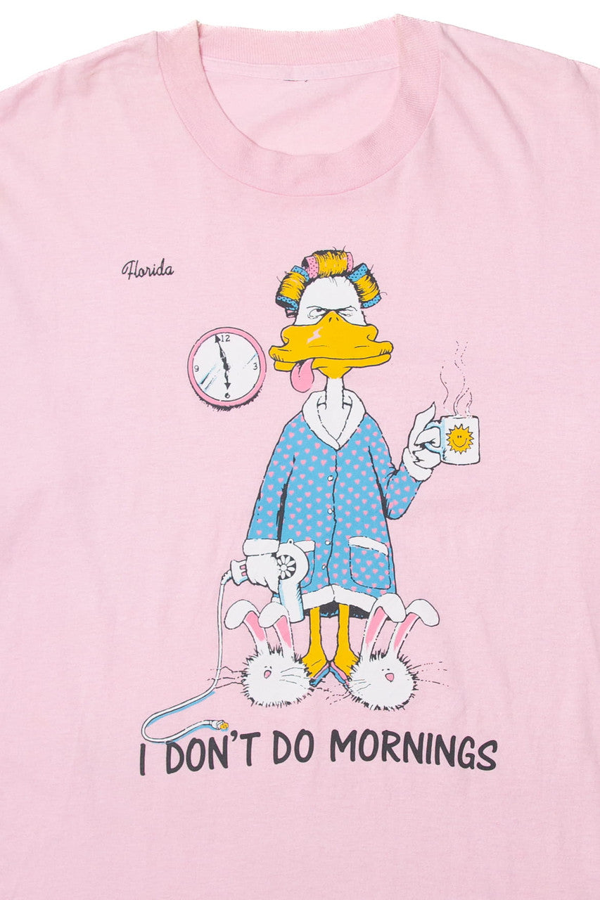 Vintage Grumpy Duck 'I Don't Do Mornings' T-Shirt